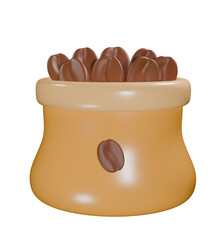 3d rendering of coffee bean coffee icon