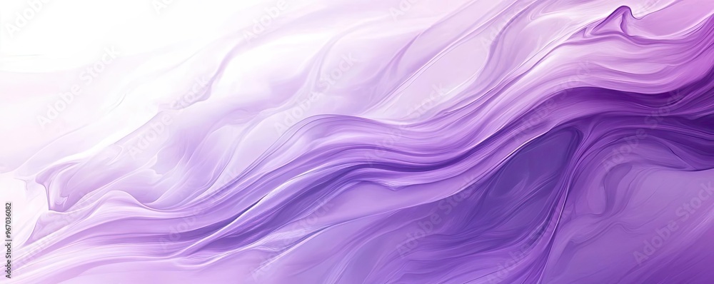 Poster A stunning abstract illustration featuring flowing purple waves, creating a serene and calming atmosphere for your design projects.