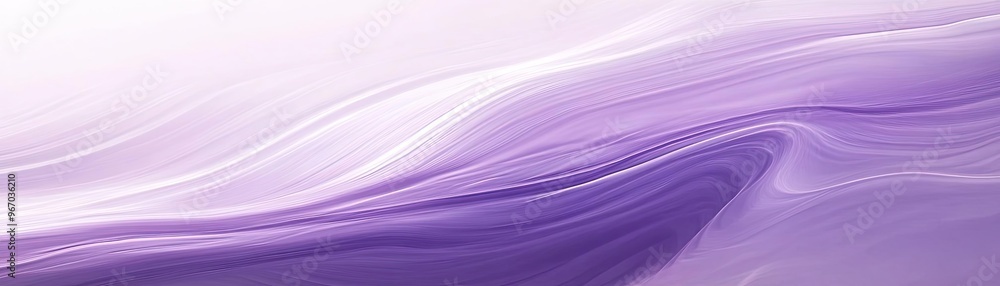 Poster a soothing abstract background featuring soft purple waves that evoke calmness and tranquility, perf
