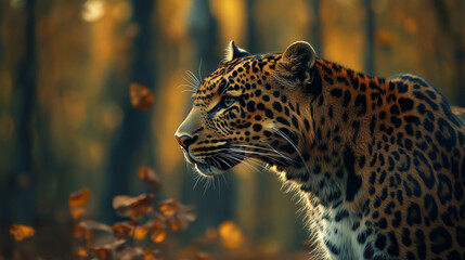 Amur leopard in its natural habitat