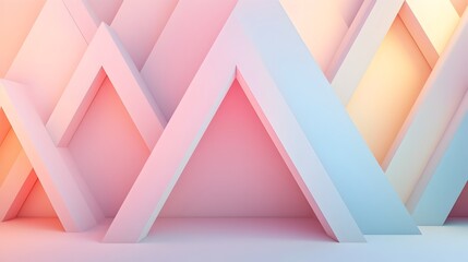 Serene Geometric Triangular Arrangement with Soft Pastel Tones and Minimal Details