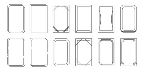 border frame of thin line decoration frame set with geometric shape set