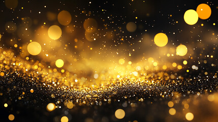 Naklejka premium Golden particles dance in a magical display