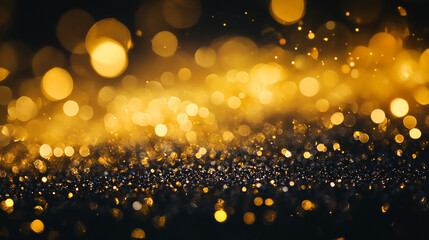 Golden particles dance in a magical display