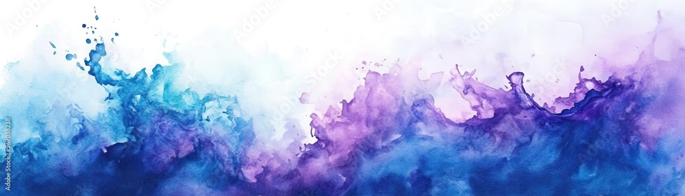 Poster a vibrant splash of blue and purple colors, creating a stunning abstract background for designs and 