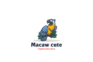 Macaw illustration vector Design template