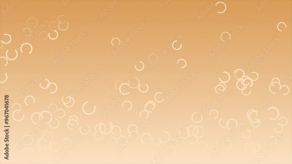 Poster orange color c shaped multiple particles moving upwards futuristic geometrical background