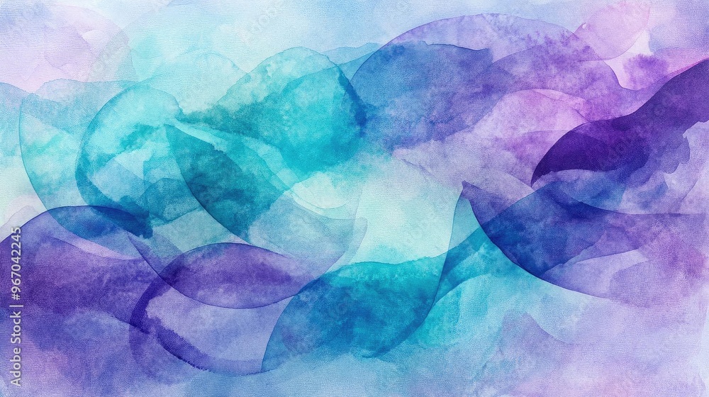 Poster a soft and dreamy abstract background featuring gentle swirls of blue and purple hues that evoke cal