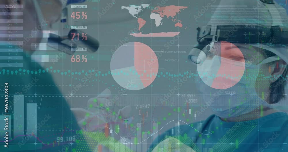 Poster animation of statistics and data processing over diverse surgeons