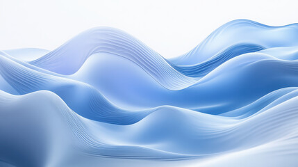 Fototapeta premium Abstract wave patterns on white background baby blue wavy texture
