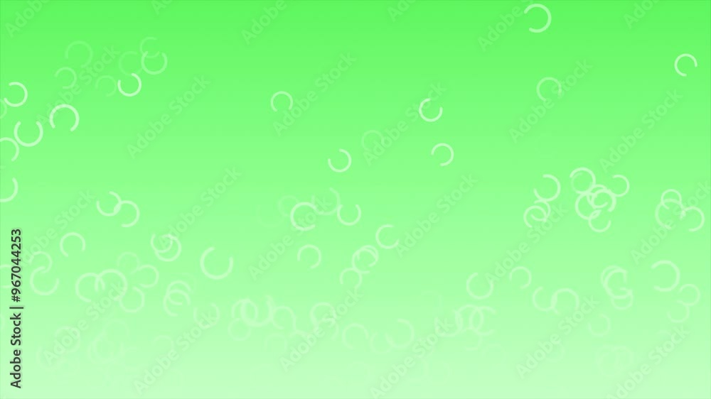 Poster green color c shaped multiple particles moving upwards futuristic geometrical background