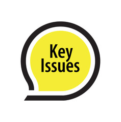 Key Issues sign on white background	