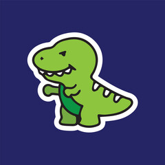 Fototapeta premium Animal icons cute dino dinosaur baby green sticker cartoon character high quality vector for prints children cute adorable