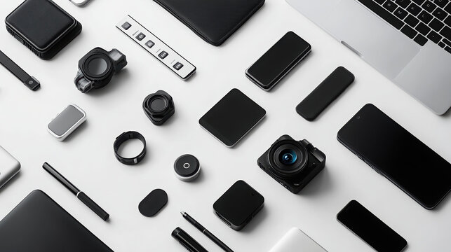 Sleek Minimalism: Modern Technology Gadgets for Photography and Productivity – Smartphones, Laptops, Tablets, Smartwatches, and Accessories for Stylish Workstations and Creative Living