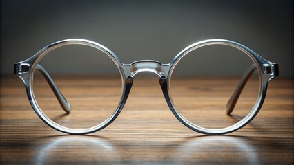 * Thick, round frames and clear lenses create a distinctive look for this unbranded pair of eyeglasses, with