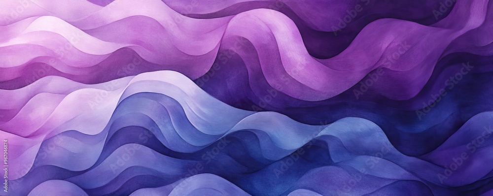 Aufkleber a vibrant abstract wave pattern showcasing shades of purple and blue, creating a soothing and dynami
