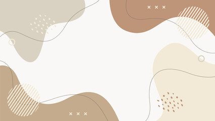 Beautiful pastel social media banner template with minimal abstract organic shapes composition in trendy contemporary collage style