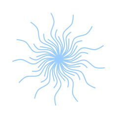 Doodle very simple line illustration mandala decoration that can be used for sticker, scrapbook, icon, decorative, e.t.c with aesthetic blue color