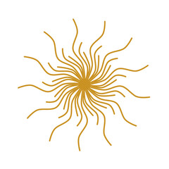 Doodle very simple line illustration mandala decoration that can be used for sticker, scrapbook, icon, decorative, e.t.c with aesthetic gold brown color