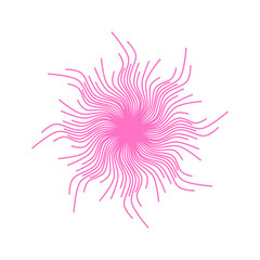 Doodle very simple line illustration mandala decoration that can be used for sticker, scrapbook, icon, decorative, e.t.c with aesthetic pink color