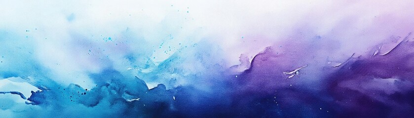 A serene blend of vibrant blue and purple hues, creating a tranquil abstract watercolor background perfect for artistic projects.