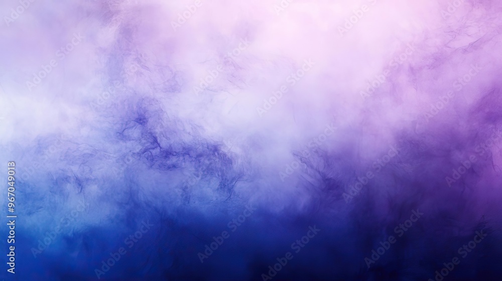 Poster a stunning gradient of purple and blue hues blending seamlessly, creating an ethereal misty atmosphe