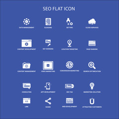 seo flat icon Vector illustration banner 