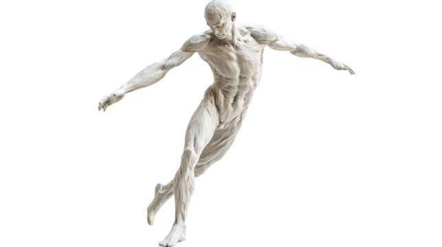 Dynamic and Muscular Human Statue Perfect for Art and Fitness Representations