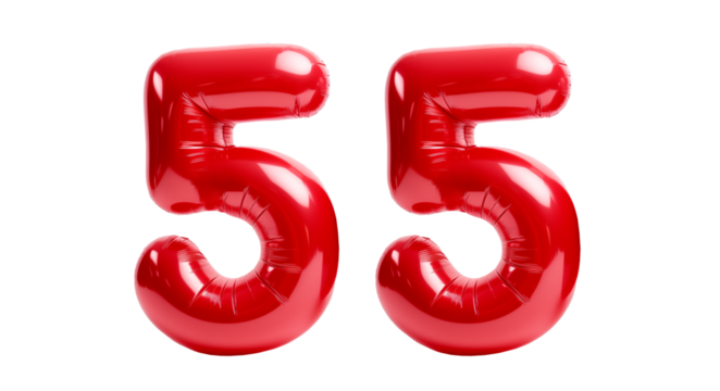 inflatable ball figured red number on a transparent background