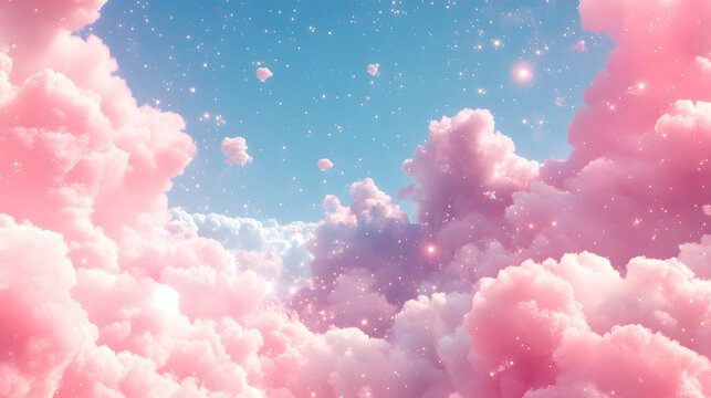 
pink clouds and blue sky