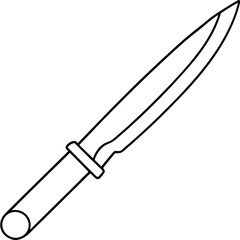 Obraz premium knife outline coloring book page line art illustration digital drawing