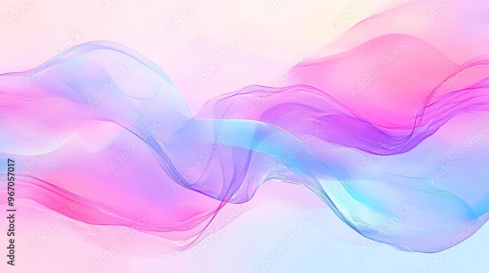 Poster abstract pastel wave forms create a soft, serene background, perfect for artistic or design projects