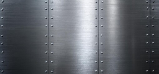 brushed stainless steel plate sheet with rivets texture background
