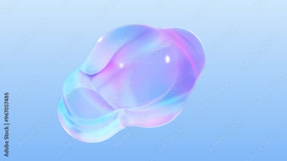 Poster metaball animation of morphing liquid blobs. background of 3d abstract colorful metaballs. in ultra 