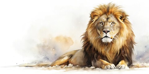 Fototapeta premium watercolor painting of lion