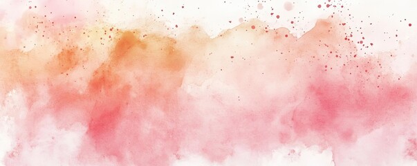 Fototapeta premium A vibrant watercolor background featuring soft hues of pink and orange, perfect for artistic projects and creative designs.