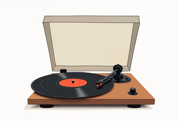 Simple vector of a vintage vinyl record player.

