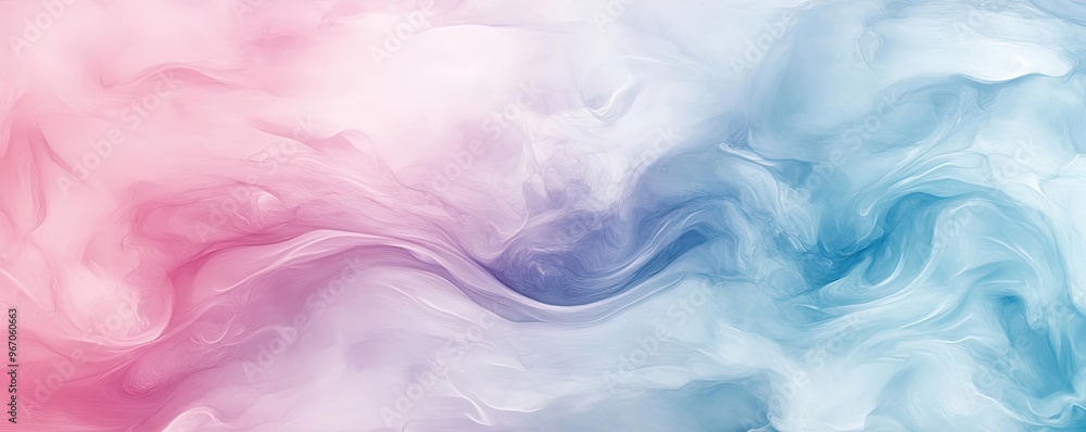 Poster soft abstract background showcasing beautiful swirls of pink and blue, perfect for artistic and crea