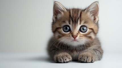 Fototapeta premium a kitten walking on a white surface