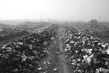 Waste landfill illustration created with Generative AI