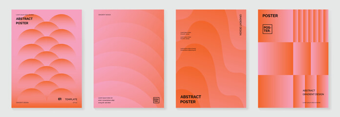 Collection of 70s color gradient poster background vector. Set of retro wall decoration, groovy, trippy, geometric shape. Vintage hippie wall art for interior, decorative, banner, cover, card. © TWINS DESIGN STUDIO