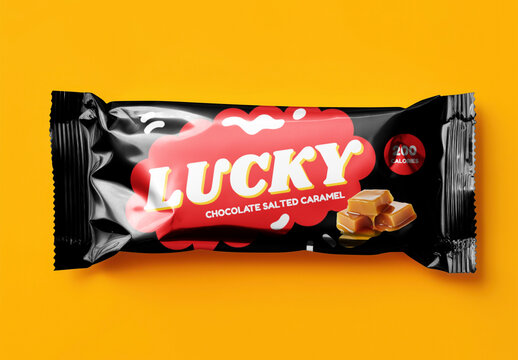 Food Product Packaging Flatlay Snack Sachet Mockup With Generative AI