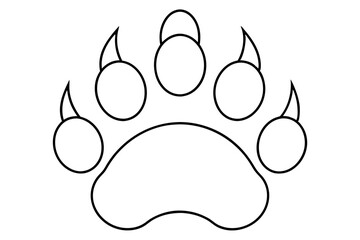 Bear paw silhouette vector illustration