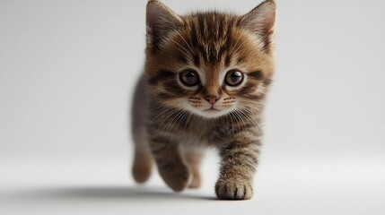 Obraz premium a kitten walking on a white surface
