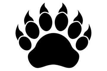 Bear paw silhouette vector illustration