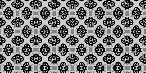 A contemporary geometric pattern adorned with striking black and gray tones, perfect for various design applications