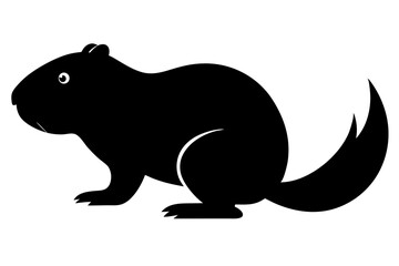 Beaver silhouette vector illustration