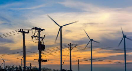 Obraz premium Farm wind power mills ,thailand.