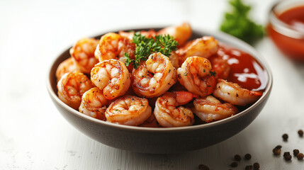Fototapeta premium Fried shrimps with a golden crust