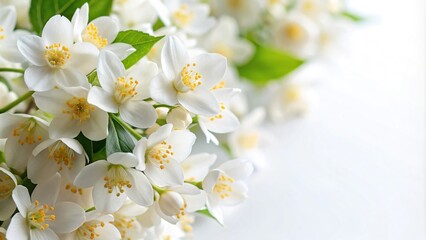 White background wallpaper adorned with delicate jasmine flowers perfect for Mother's Day